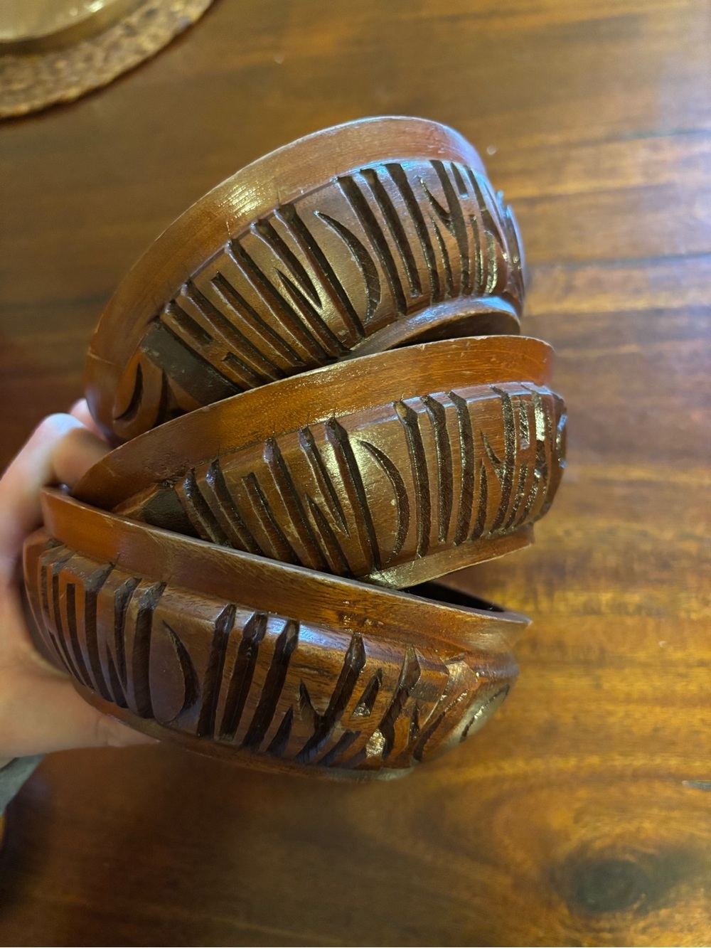 Handmade Wooden Bowls Lot Of 4 - Picture 14 of 15